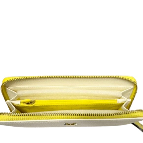 NWT Vanessa Williams White Wallet with Yellow trim - Picture 4 of 8